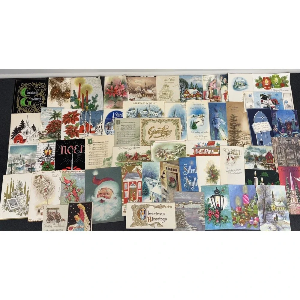 Vintage Retro Christmas Cards Fronts ONLY 1950s 1960s Scrapbooking Crafts 50+